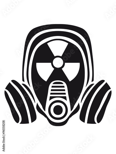 Fotomural radioactively contaminated nuclear radiation bomb gasmask sign symbol danger dan