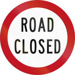 Wall Mural - New Zealand road sign RG-16 - Road closed to traffic