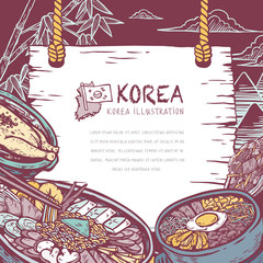 Canvas Print - mouth-watering Korean food