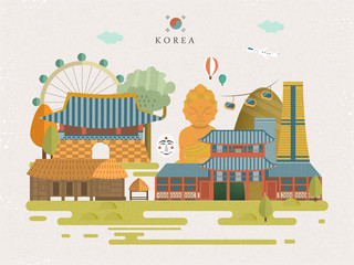 Sticker - South Korea travel poster