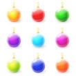 Set of colorful christmas ball