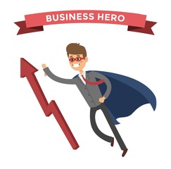 Wall Mural - Superhero business man in action vector