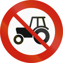 Norwegian Regulatory Road Sign - No Tractors