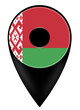 Map Pointer mit Flagge, Weißrussland