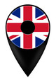 Map Pointer mit Flagge, Vereinigtes Königreich
