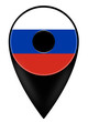 Map Pointer mit Flagge, Russland