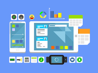 Wall Mural - developing a mobile app and layout