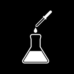 The chemistry icon. Test and analysis, genetics, laboratory, biology symbol. Flat