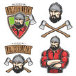 Vector illustration of lumberjack emblems