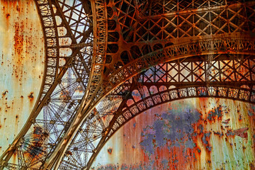  Rusty background  with Eiffel tower 17