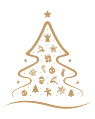 Wall Mural - merry christmas tree decoration elements isolated background
