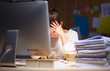 © shefkate - Young and beautiful businesswoman tired from work in the office