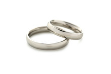 Silver Wedding Rings Isolated On A White