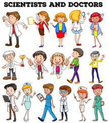 Sticker - People working as scientists and doctors