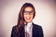 © hbrh - Closeup portrait headshot  woman with glasses smiling