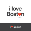 © New Corner - I love Boston. City of United States of America. Editable logo vector design.