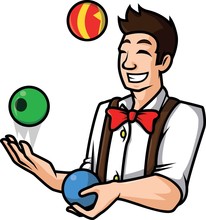 Man Juggling Ball Vector Illustration Design