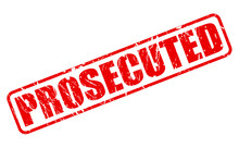 PROSECUTED Red Stamp Text