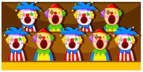 Poster - Booth game with clowns