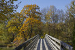 Mangfallbrücke in Gmund am Tegernsee, Herbstlandschaft