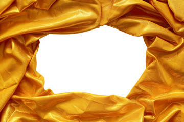 gold silk fabric with white background center