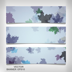 Wall Mural - Set of colorful autumn leaves banners