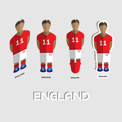 Wall Mural - England Soccer Team Sportswear Template