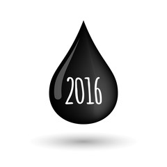 Sticker - Vector oil drop icon with a 2016 sign