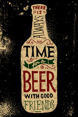 Wall Mural - Beer bottle with type design