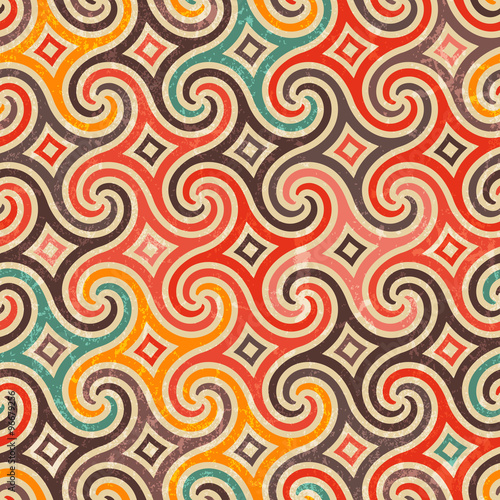 Naklejka samoprzylepna Retro wzór z swirls.