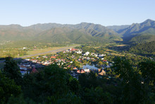 View Of Mae Hong Son City In Northern Thailand With Runway Of Ai