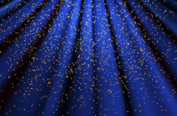 Wall Mural - blue wavy background with shiny stars