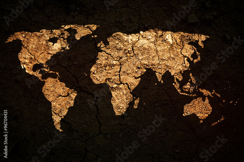 world map on grunge background Wallpaper Mural