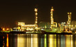Refinery oil plant at night