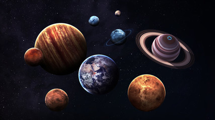  High quality isolated solar system planets. Elements of this image furnished by NASA