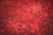 Magical grunge red colored abstract blurry textured snowflake shapes illustration background. Dreamy winter snowfall copy space greeting card background. 