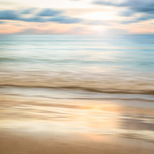 An Abstract Seascape With Blurred Panning Motion On Paper Backgr