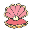 scallop seashell with pearl