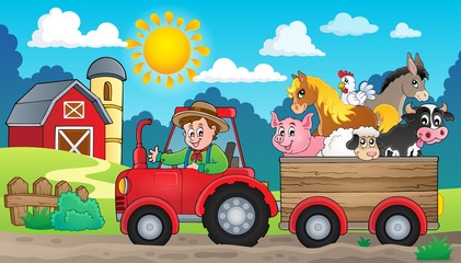 Wall Mural - Tractor theme image 3