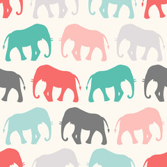 Animal seamless pattern of elephant