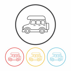 Poster - Camper van line icon