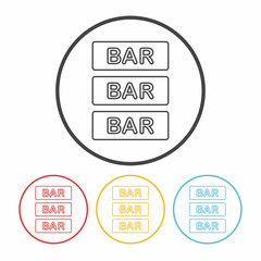 Wall Mural - Bar shop sign line icon