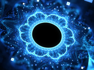 Wall Mural - blue glowing magic wormhole