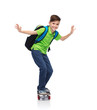 © Syda Productions - happy student boy with backpack and skateboard