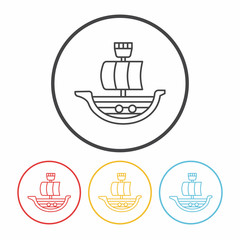 Poster - boat line icon