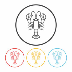 Sticker - lobster line icon