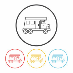 Poster - camping car line icon