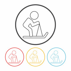 Poster - skiing line icon