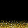 Vector black background with gold glitter sparkle, greeting card template