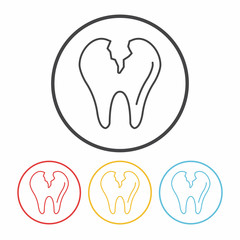 Wall Mural - dentist tooth line icon